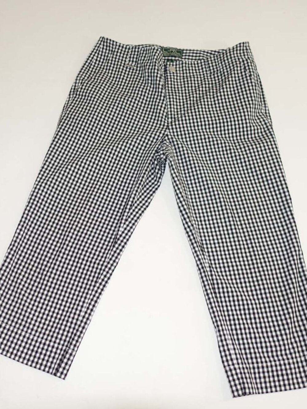 Lauren Ralph Lauren Women's Active Capri Pants Size 8 Black White Gingham Check